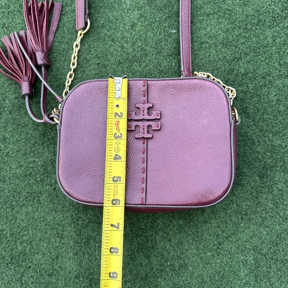 CUTE Tory Burch Miller Crossbody Leather Handbag. Burgundy Color ~Very NICE!